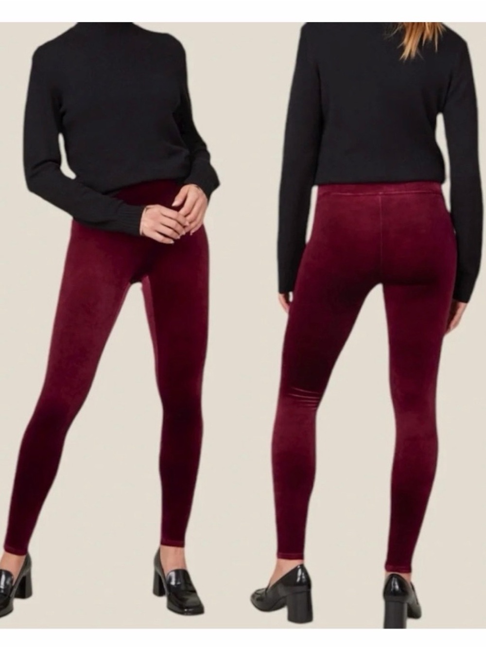 SPANX Velvet Red High-Rise Leggings Size XL